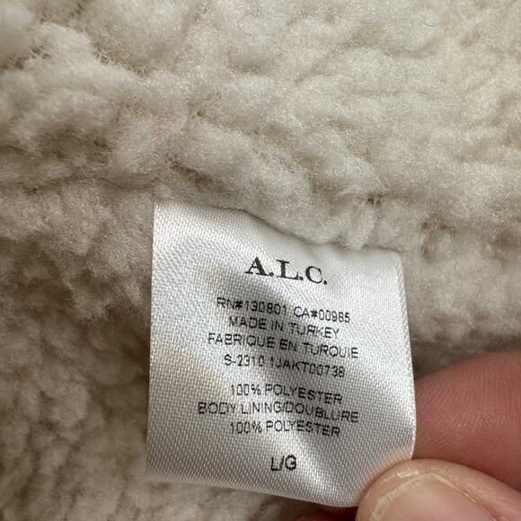 ALC Reversible Quilted Sherpa Jacket Size L Cozy Oversized Minimalist Pink NWT - Picture 13 of 13